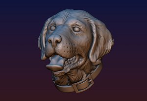 3D labrador head print ready