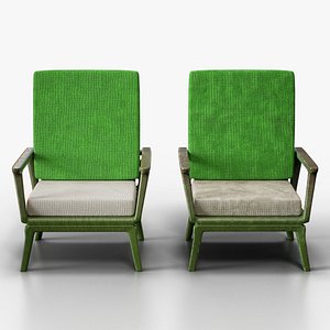 3D Chair 03 - Two-Tone Fabric Accent Chair