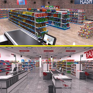 supermarket set 3D model
