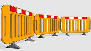 3D construction site road barrier model