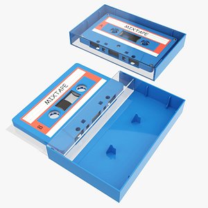 3D Audio cassette with cover 02 model