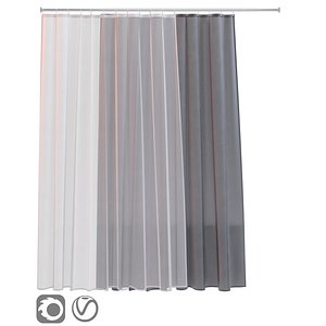 Bath curtain shower 200x200 cm in 2 options white gray