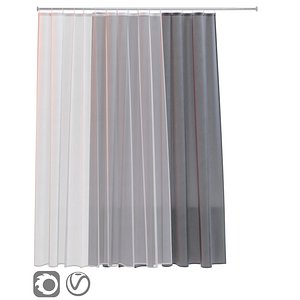 Bath curtain shower 200x200 cm in 2 options white gray