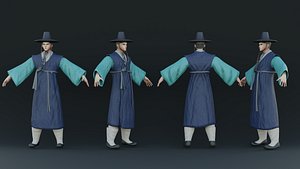 korean hanbok men with character