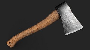 3D hatchet low poly model