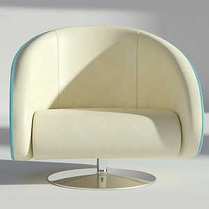3D leather rotating armchair model