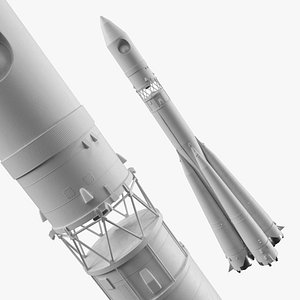 3D Multistage Space Rocket with Strap-On Boosters