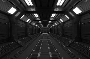 SCI FI INTERIOR SCENE SPACE SHIP Low-poly 3D model