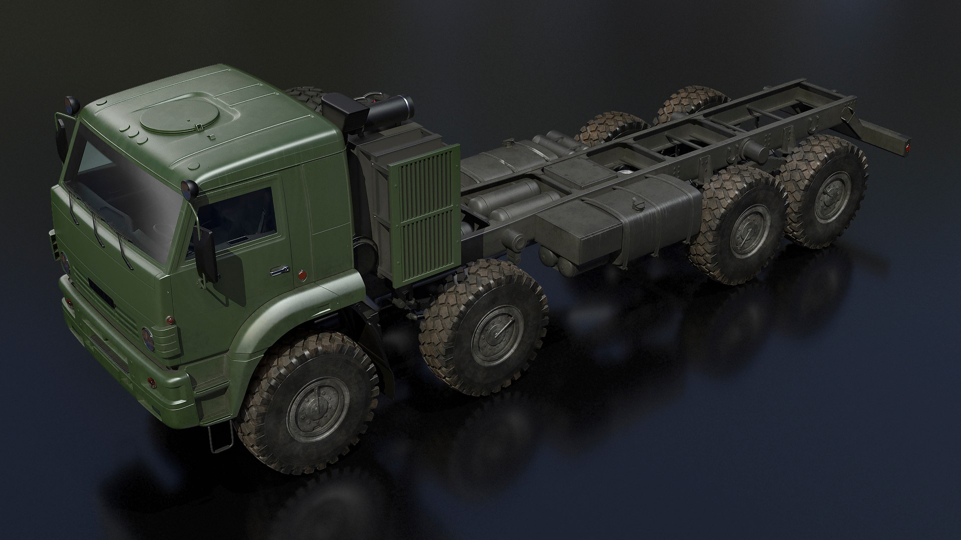 Russian Offroad Truck Kamaz 6560 Dirty 3D model preview