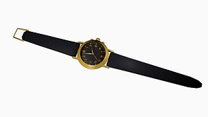 3D gold watch wristwatch