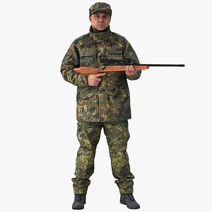 Arnold Uniform Military Idle Pose 01 With Rifle 3D model