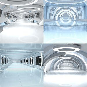 Sci-Fi Futuristic Corridor Collection 3D