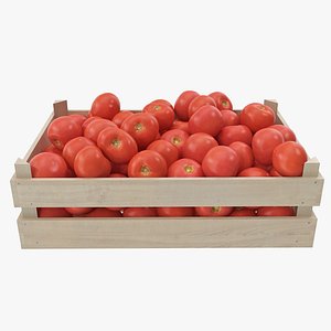tomatoes 03-04 wooden crate 3D