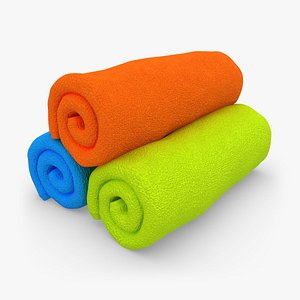 3d model towel roll 3 colors