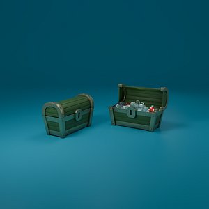 Low Poly Treasure Chest 3D model