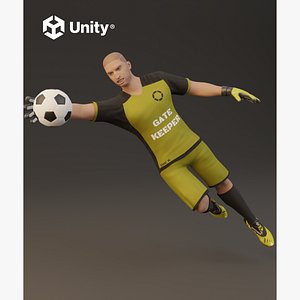 3D Football goal keeper game ready
