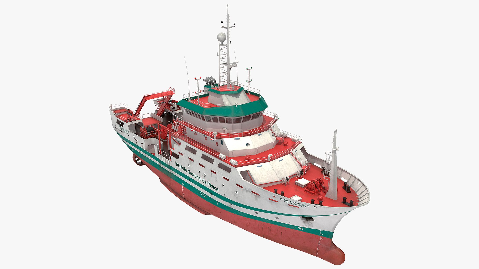 INAPESCA Oceanographic Research Vessel 3D model preview
