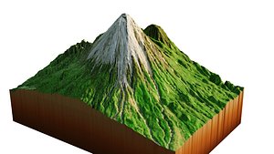 Mount Semeru 3d model terrain