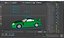 Turbo Sportcoupé mit Motorhaubenentlüftungen, grün, für Cinema 4D angepasst