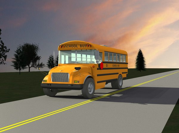 school bus 3d dwg