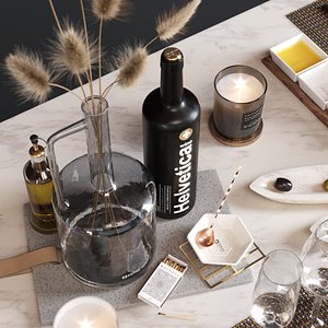 serving dried flowers 3D model