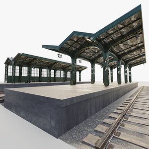 3D OLD RAILWAY STATION model