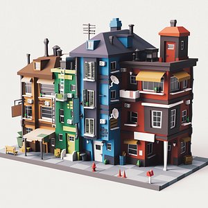 Street Buildings 04 model