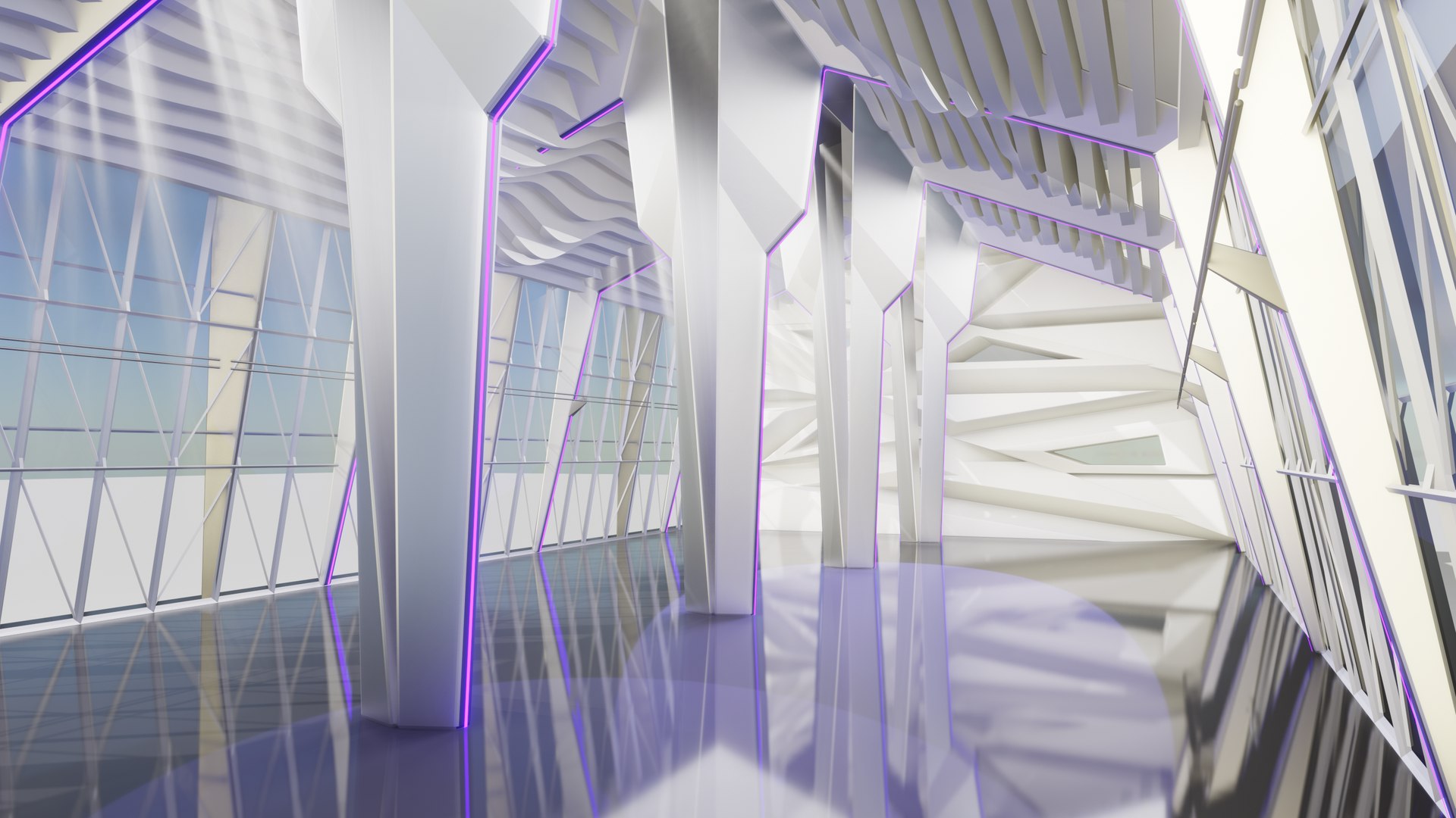 3D Sci Fi Exhibition Hall Interior Blender EEVEE Low-poly - TurboSquid ...