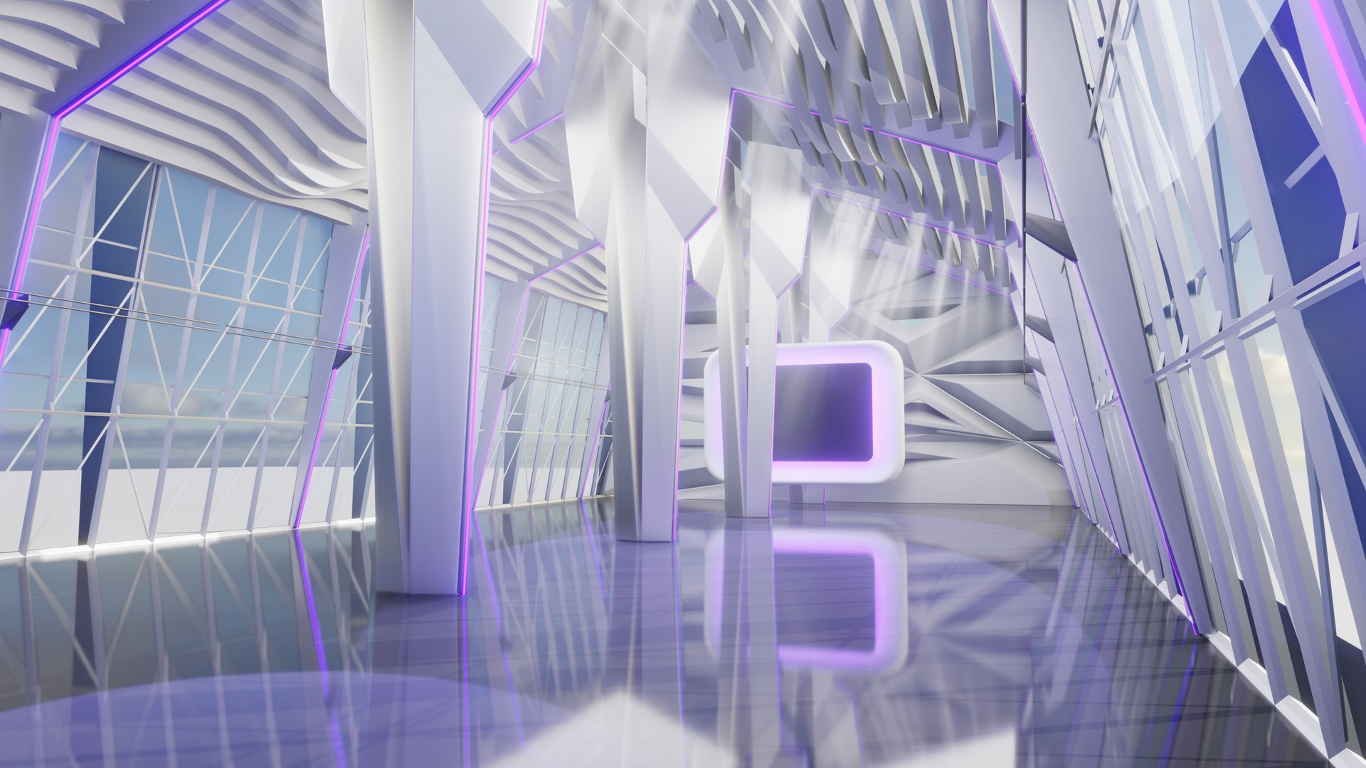 3D Sci Fi Exhibition Hall Interior Blender EEVEE Low-poly - TurboSquid ...