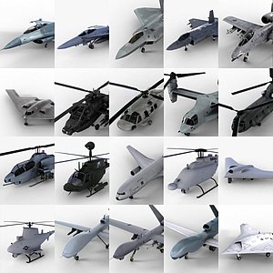 20 usaf aircrafts 3d model