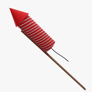 Firework Rocket Lowpoly Gameready 3D Model