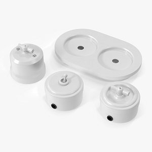 Ceramic Retro Switches White 3D model