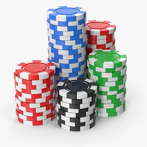 Jetons de Poker Casino Chip Set 3D Model for Blender 3D model