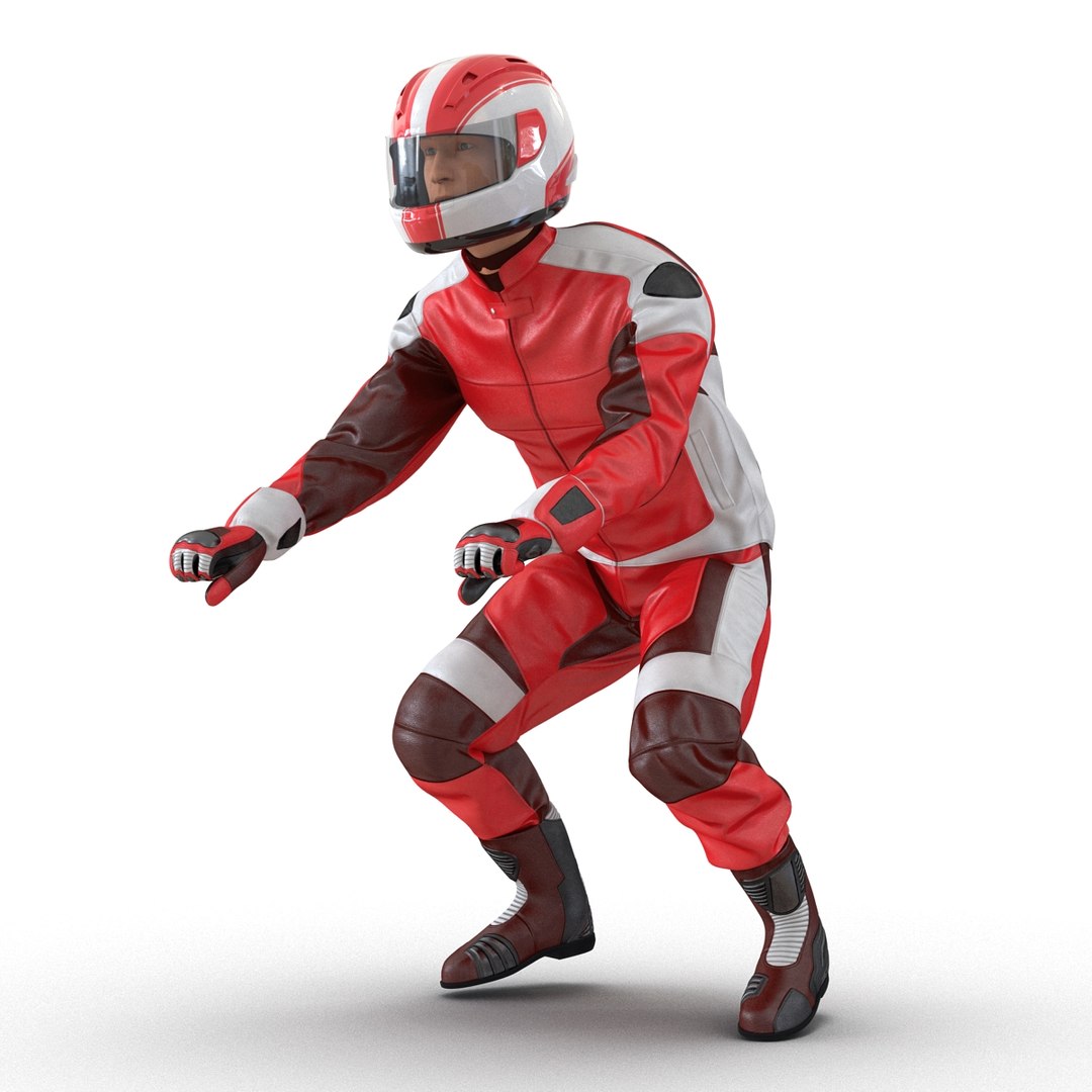 3d model motorcycle rider generic 2