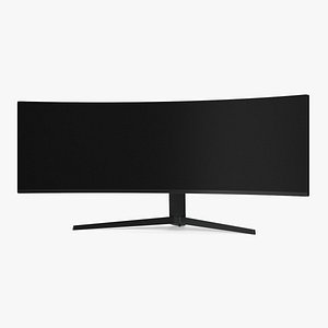 3D model Ultrawide Curved Gaming Monitor OFF Rigged