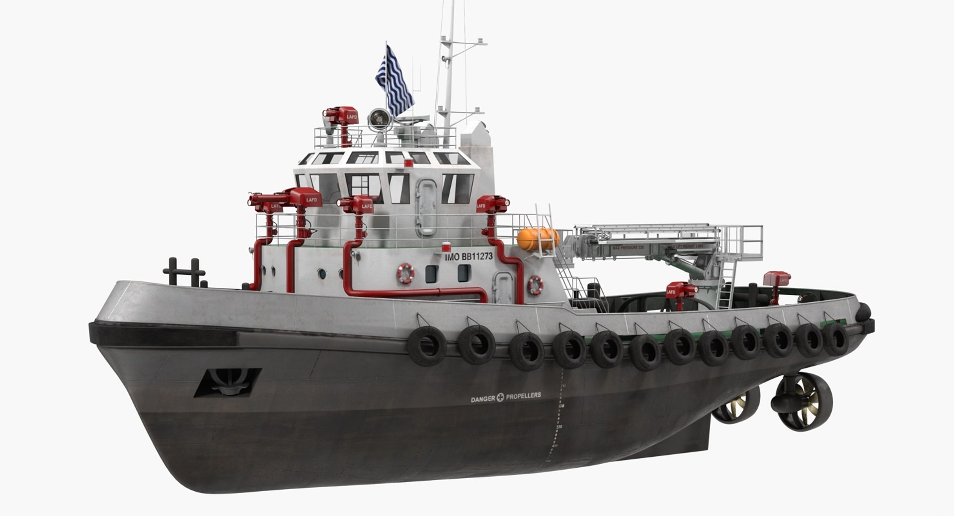 Fire Boat Generic Rigged 3D model preview