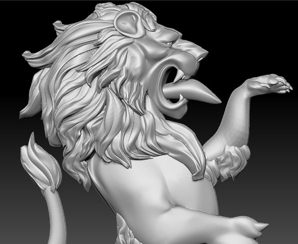 後ろ足で立つ紋章入りのライオン3Dモデル - TurboSquid 2019727