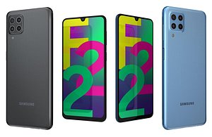 3D Samsung Galaxy F22 All Colors Low Poly model