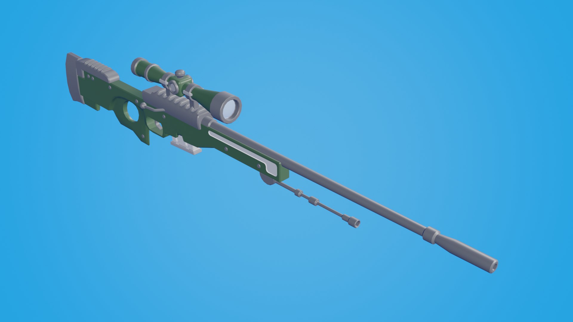 Awp Sniper With Bullet 3d Model - Turbosquid 2008667