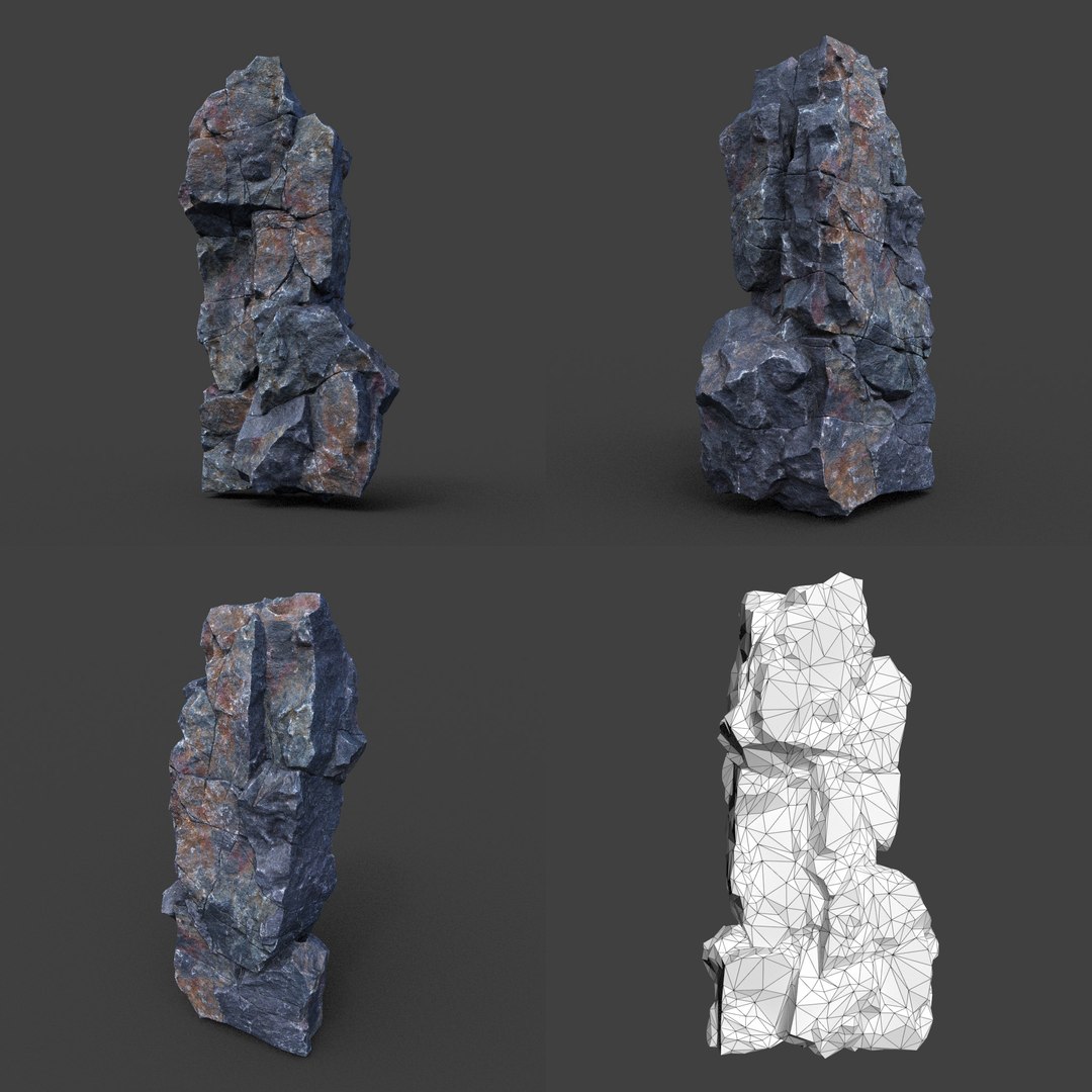 10 Low poly PBR Sharp Cliff Modular Rock 3D model - TurboSquid 2163681