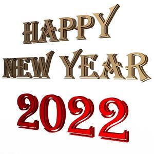 3D Happy New Year 2022 01 model