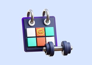 3D Gym Date 3D Icon Illustration model
