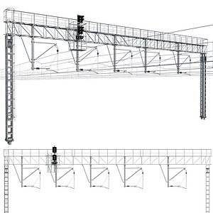 3D Railway contact network support pack 3