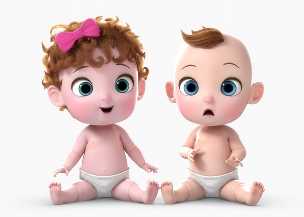 3D model cartoon baby girl boy - TurboSquid 1288896