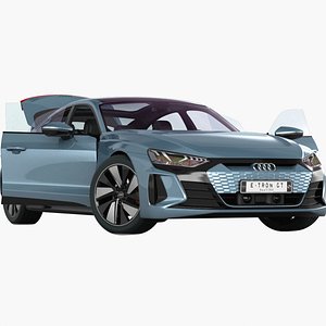3D Audi E-Tron Quattro GT 2022 Opening doors and trunk