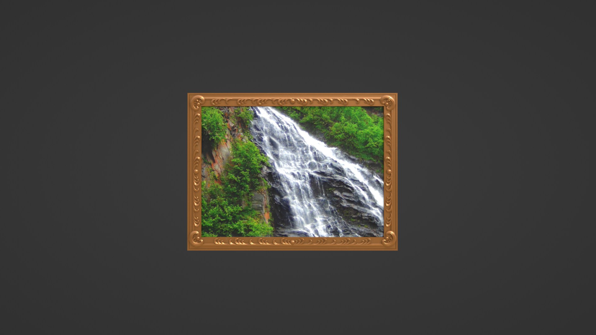 3D Framed Painting Waterfall - TurboSquid 1829540