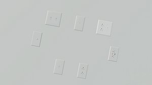 American sockets and switches 3D model