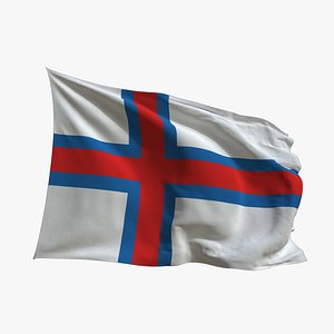 Realistic Animated Flag - Microtexture Rigged - Put your own texture - Def Faroe Islands 3D