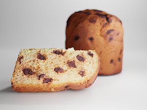 Christmas Panettone with Slice model