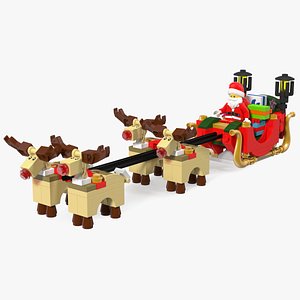 Lego Sleigh with Reindeers and Santa Set model